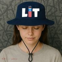 Lets Get Lit Fireworks Firecracker Funny Fourth 4th Of July Bucket Hat thumb 3