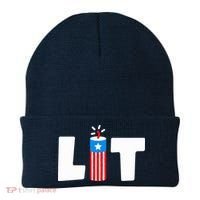 Lets Get Lit Fireworks Firecracker Funny Fourth 4th Of July Beanie thumb 0