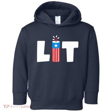 Lets Get Lit Fireworks Firecracker Funny Fourth 4th Of July Toddler Hoodie
