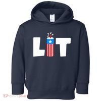 Lets Get Lit Fireworks Firecracker Funny Fourth 4th Of July Toddler Hoodie thumb 0