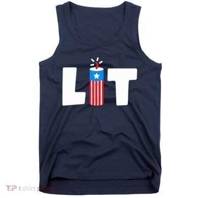 Lets Get Lit Fireworks Firecracker Funny Fourth 4th Of July Tank Top