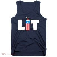 Lets Get Lit Fireworks Firecracker Funny Fourth 4th Of July Tank Top thumb 0