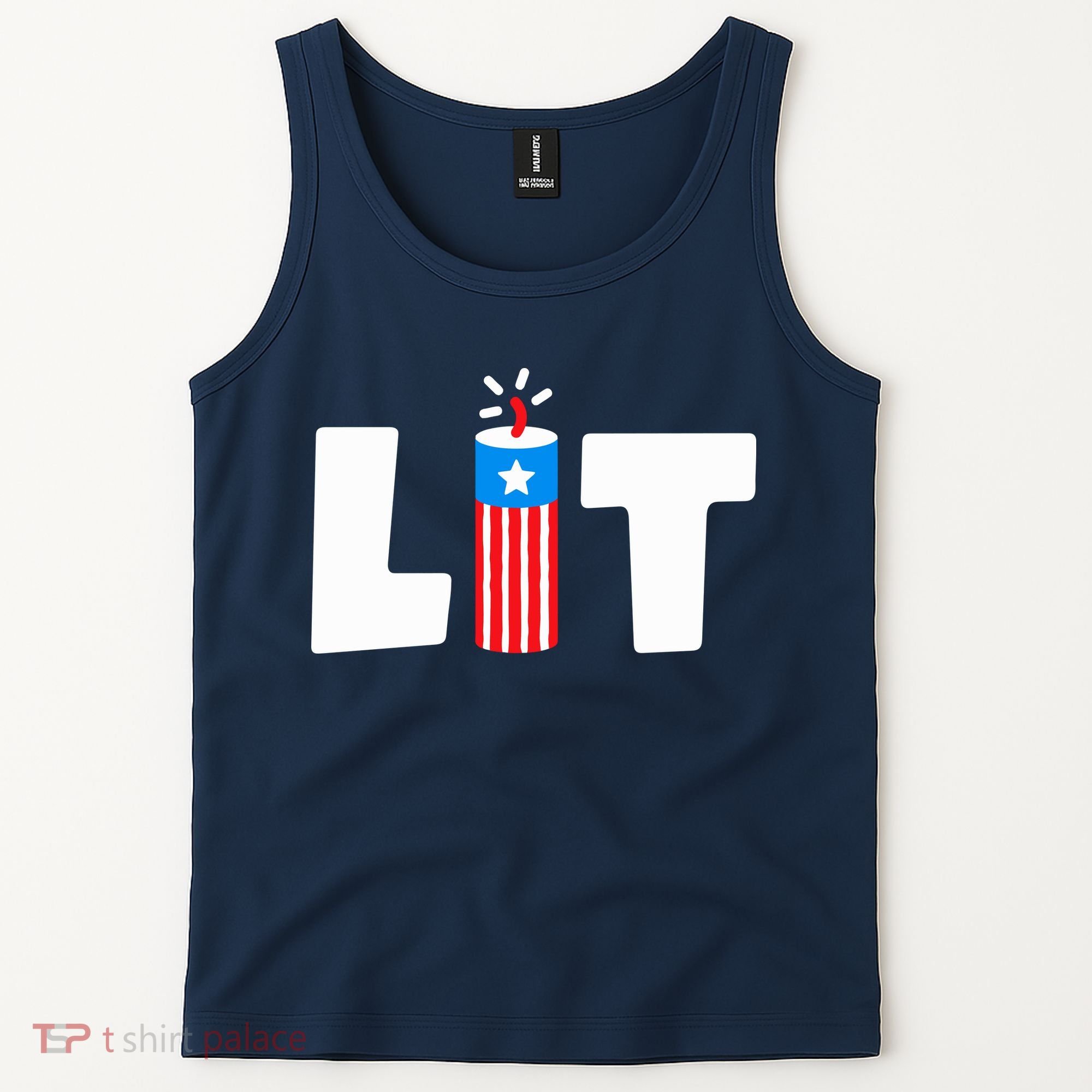 Lets Get Lit Fireworks Firecracker Funny Fourth 4th Of July Tank Top