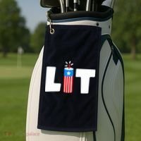 Lets Get Lit Fireworks Firecracker Funny Fourth 4th Of July Golf Towel thumb 2