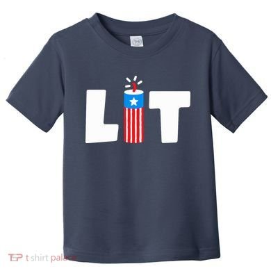 Lets Get Lit Fireworks Firecracker Funny Fourth 4th Of July Toddler T-Shirt