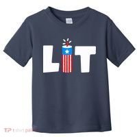 Lets Get Lit Fireworks Firecracker Funny Fourth 4th Of July Toddler T-Shirt thumb 0