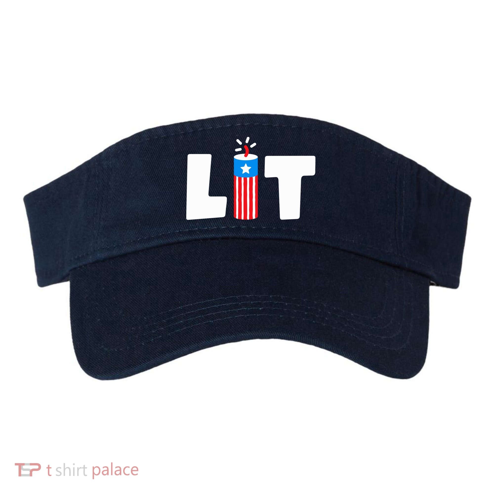 Lets Get Lit Fireworks Firecracker Funny Fourth 4th Of July Visor