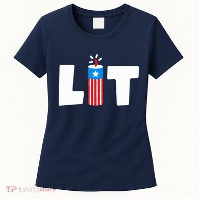 Lets Get Lit Fireworks Firecracker Funny Fourth 4th Of July Women's T-Shirt