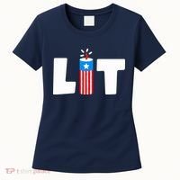 Lets Get Lit Fireworks Firecracker Funny Fourth 4th Of July Women's T-Shirt thumb 0
