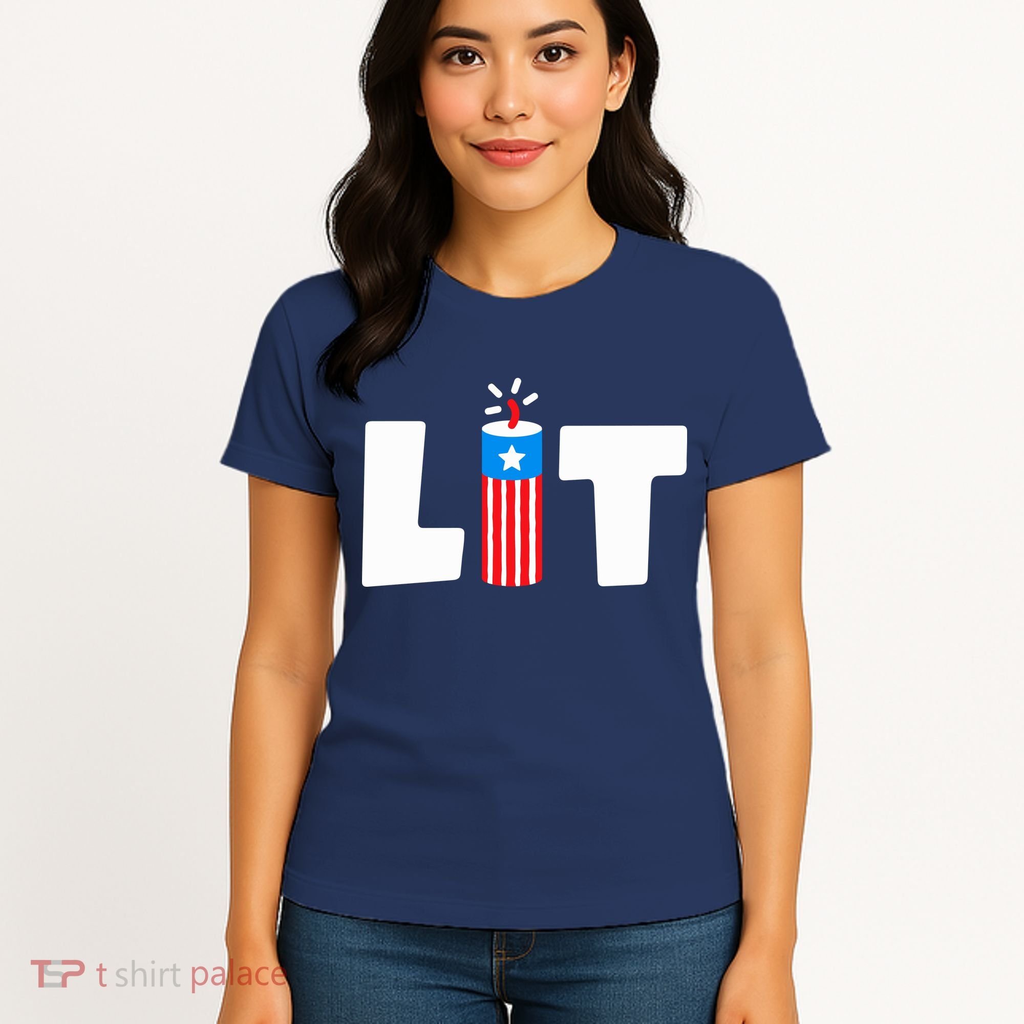 Lets Get Lit Fireworks Firecracker Funny Fourth 4th Of July Women's T-Shirt