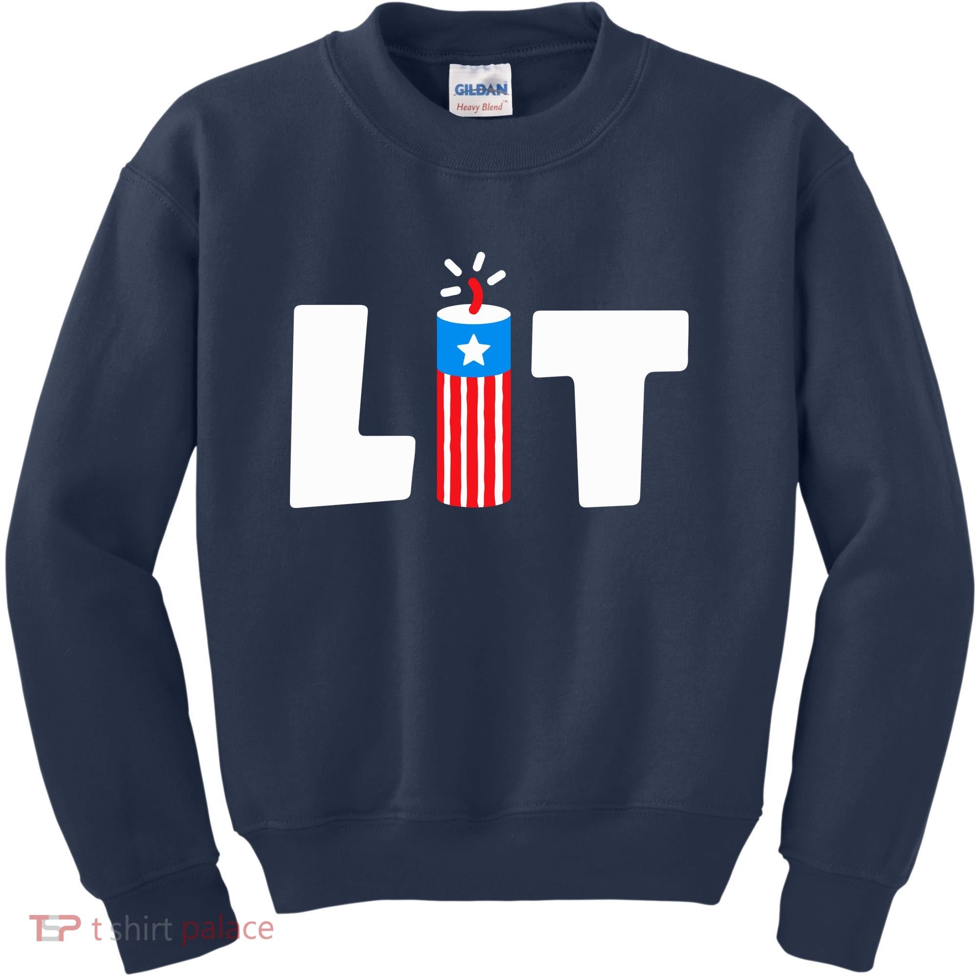 Lets Get Lit Fireworks Firecracker Funny Fourth 4th Of July Kids Sweatshirt