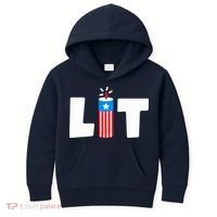 Lets Get Lit Fireworks Firecracker Funny Fourth 4th Of July Kids Hoodie thumb 0