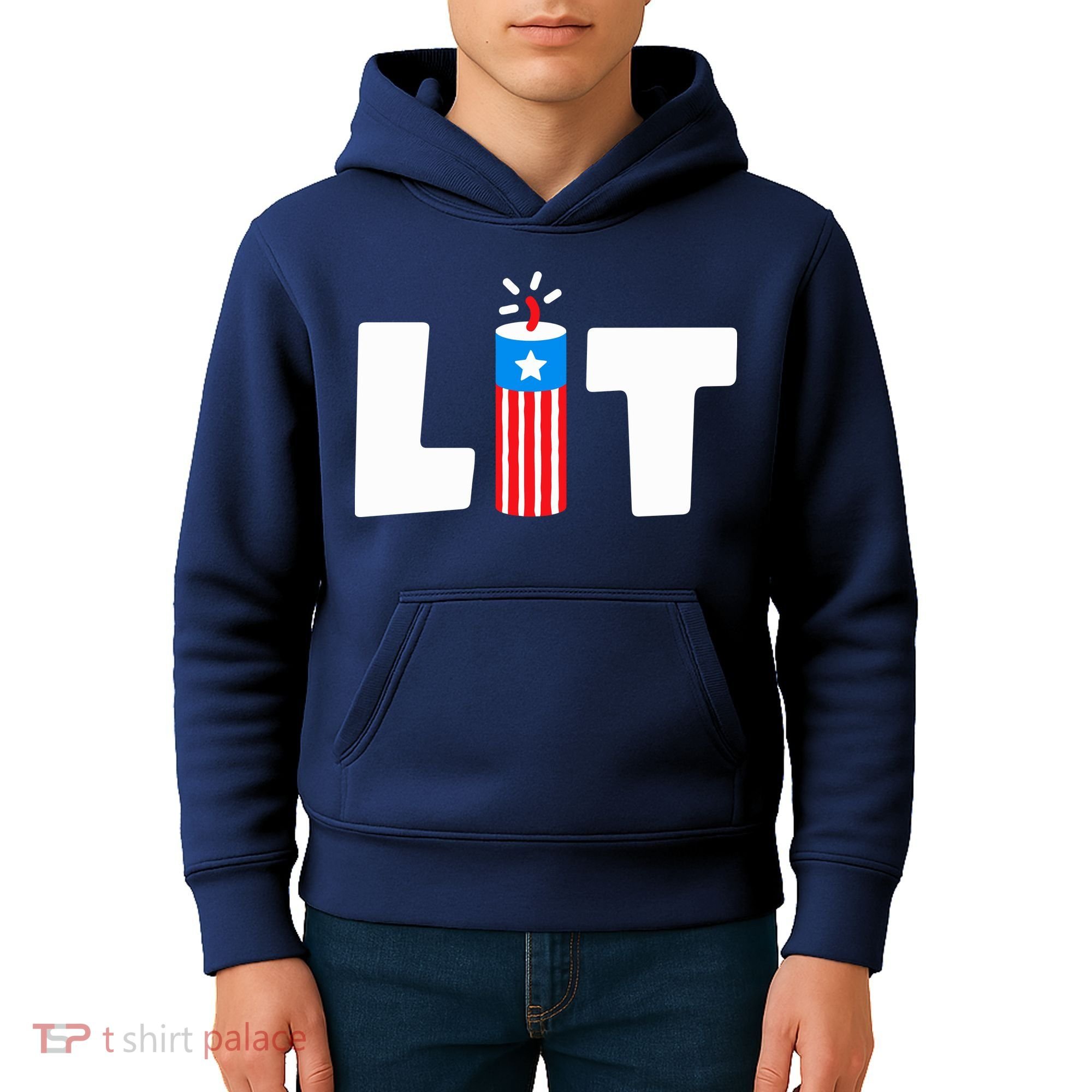 Lets Get Lit Fireworks Firecracker Funny Fourth 4th Of July Kids Hoodie