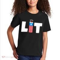 Lets Get Lit Fireworks Firecracker Funny Fourth 4th Of July Kids T-Shirt thumb 2