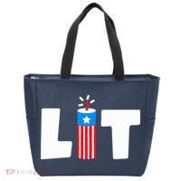 Lets Get Lit Fireworks Firecracker Funny Fourth 4th Of July Tote Bag thumb 0