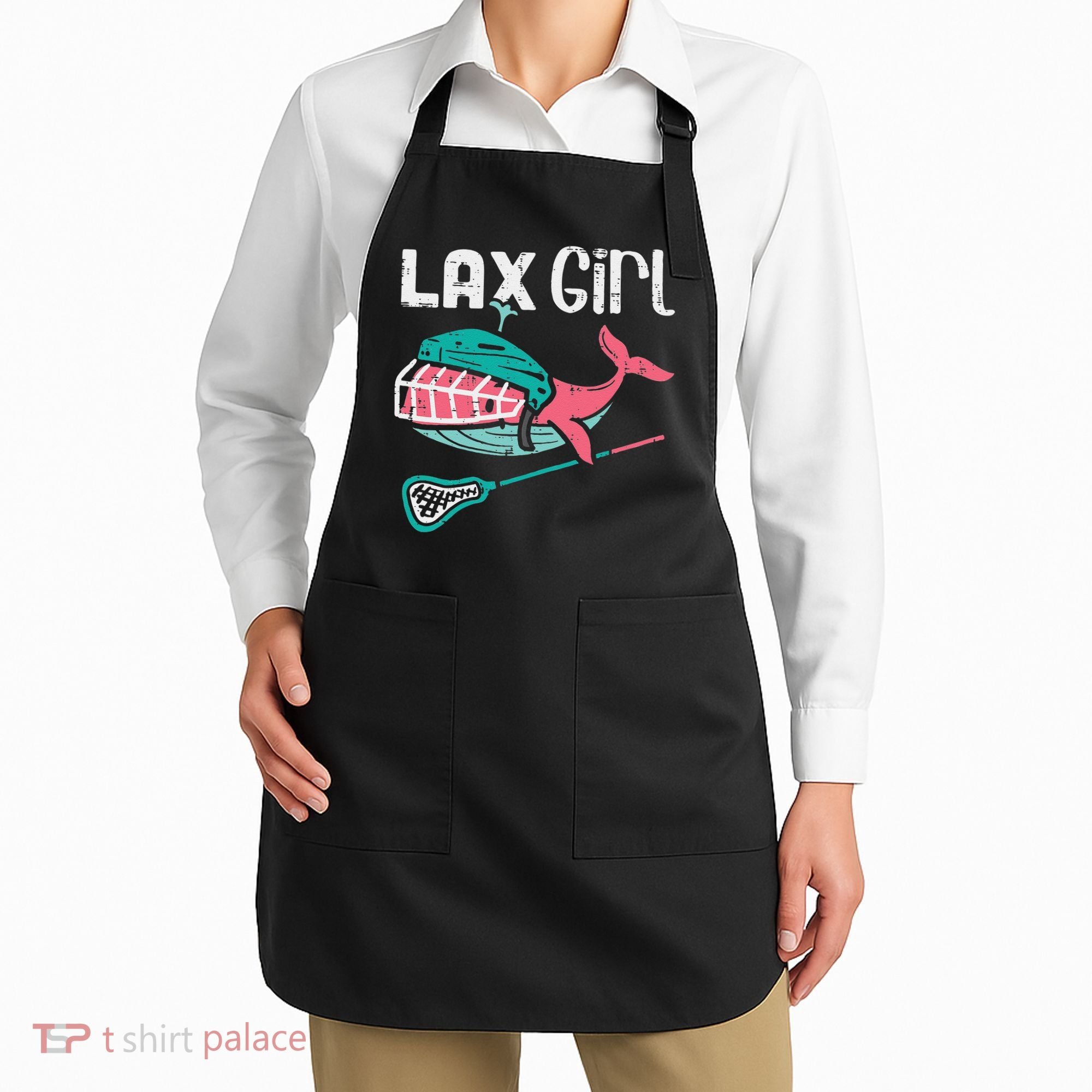 Lax Girl Lacrosse Whale Cute Sport Player Goalie Apron