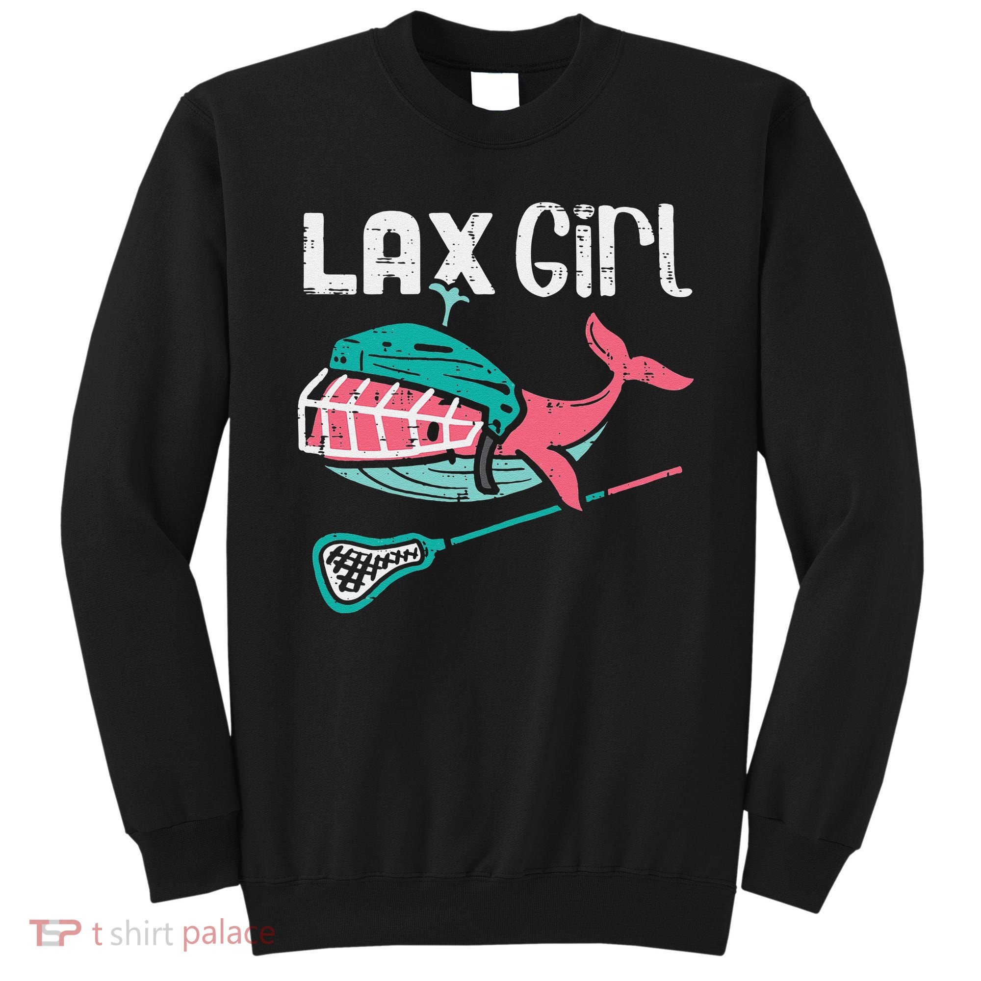 Lax Girl Lacrosse Whale Cute Sport Player Goalie Sweatshirt