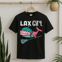 Lax Girl Lacrosse Whale Cute Sport Player Goalie T-Shirt thumb 2