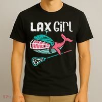 Lax Girl Lacrosse Whale Cute Sport Player Goalie T-Shirt thumb 3