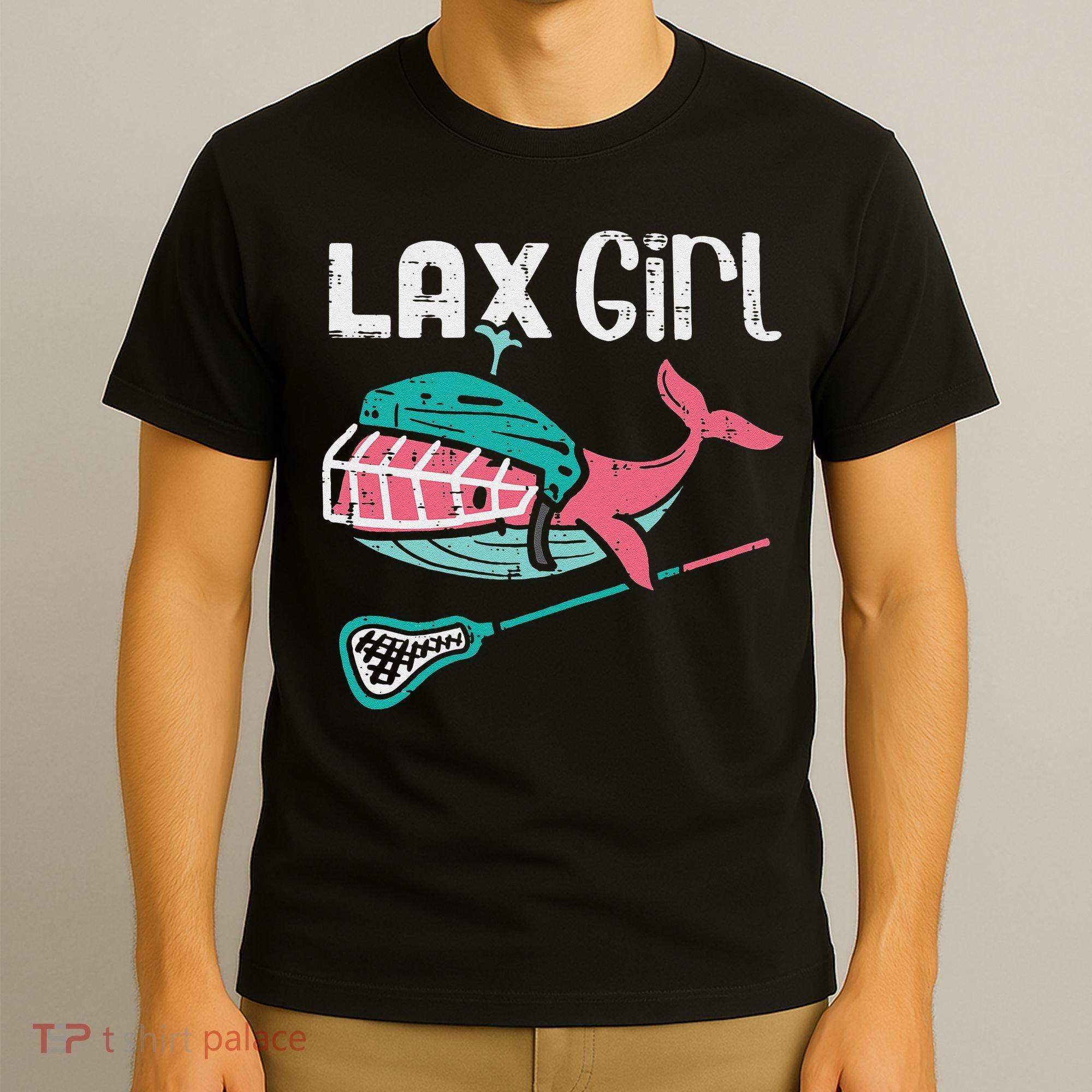Lax Girl Lacrosse Whale Cute Sport Player Goalie T-Shirt