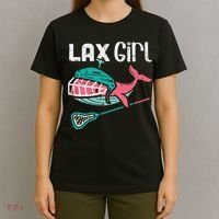 Lax Girl Lacrosse Whale Cute Sport Player Goalie T-Shirt thumb 4