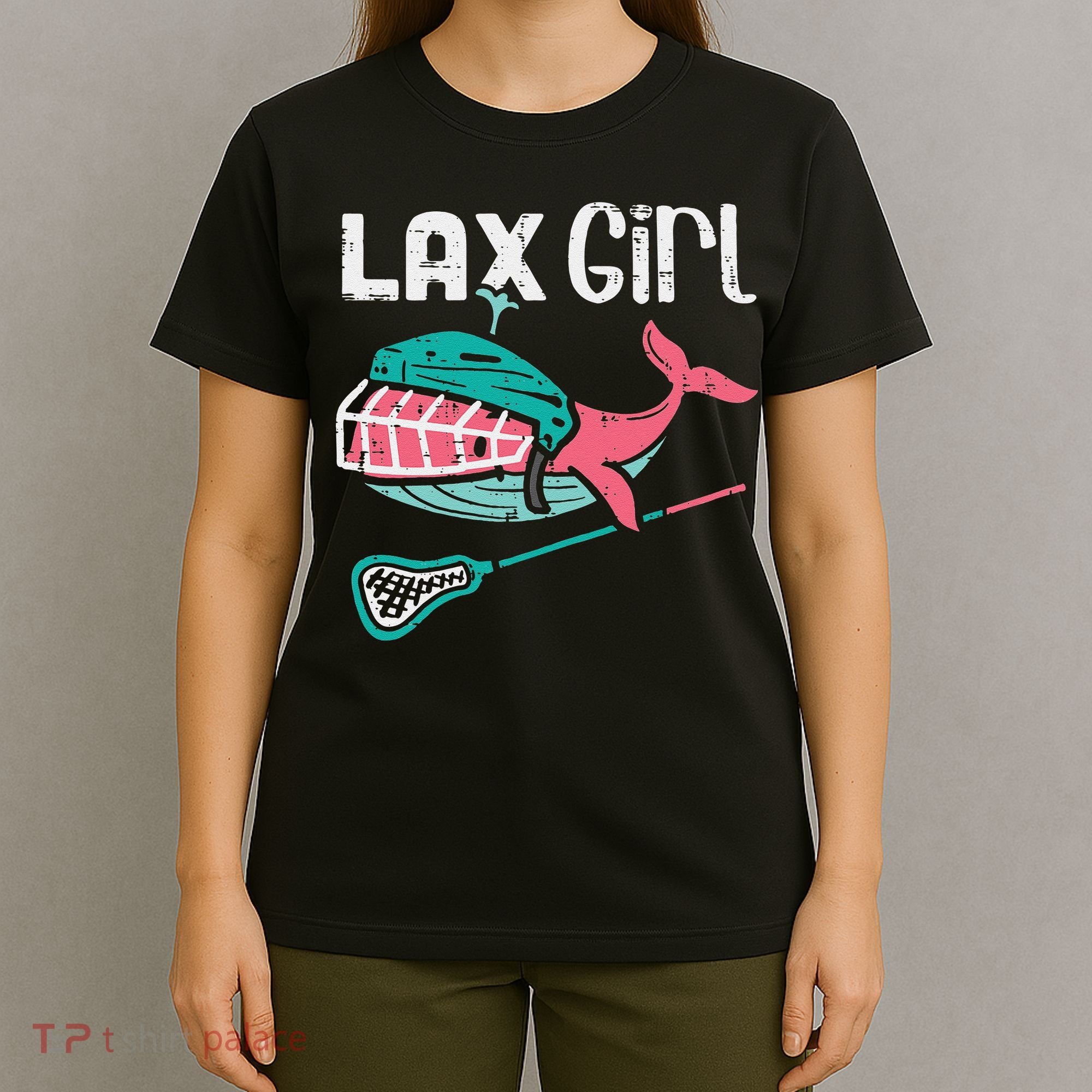Lax Girl Lacrosse Whale Cute Sport Player Goalie T-Shirt