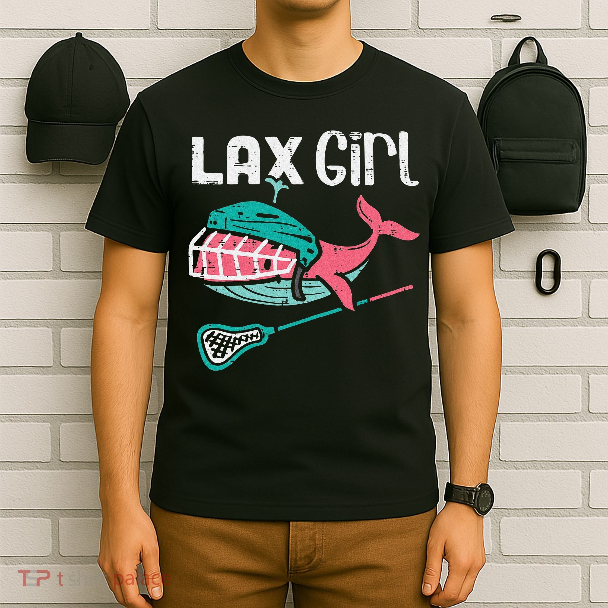 Lax Girl Lacrosse Whale Cute Sport Player Goalie T-Shirt