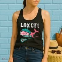 Lax Girl Lacrosse Whale Cute Sport Player Goalie Women's Tank Top thumb 2