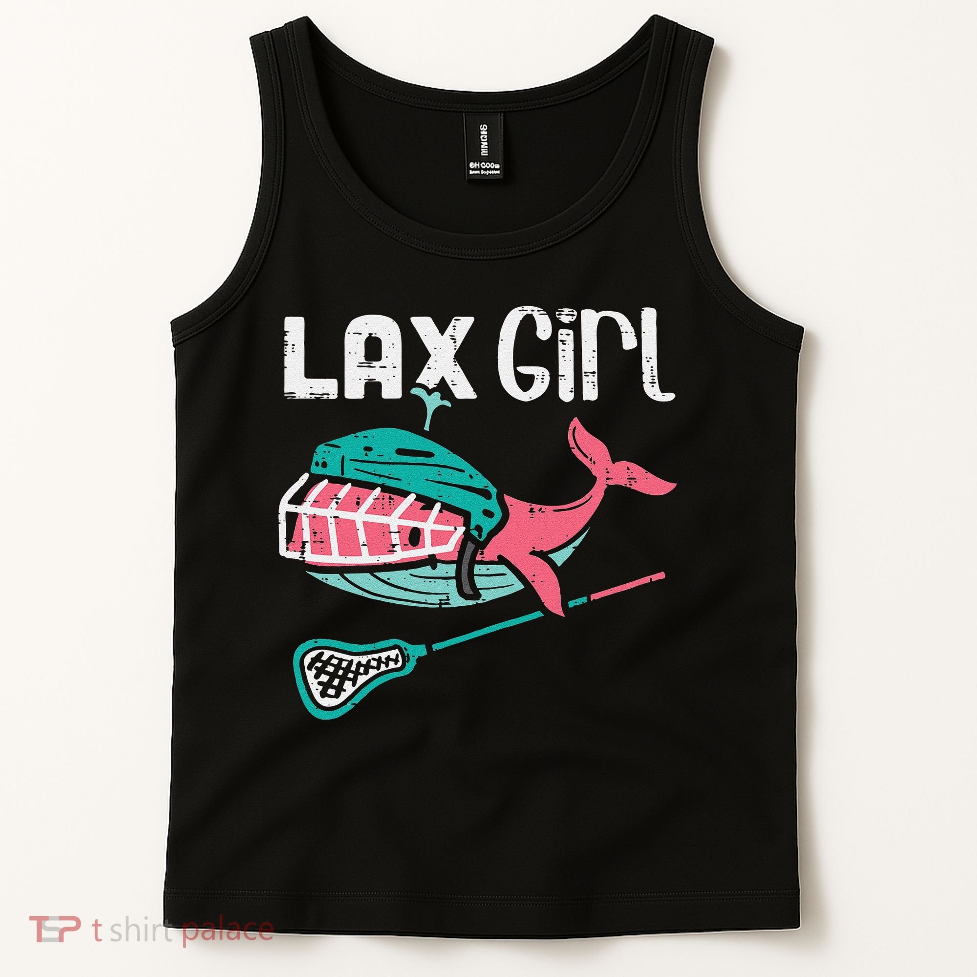 Lax Girl Lacrosse Whale Cute Sport Player Goalie Tank Top