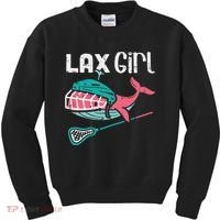 Lax Girl Lacrosse Whale Cute Sport Player Goalie Kids Sweatshirt thumb 0