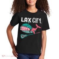Lax Girl Lacrosse Whale Cute Sport Player Goalie Kids T-Shirt thumb 2