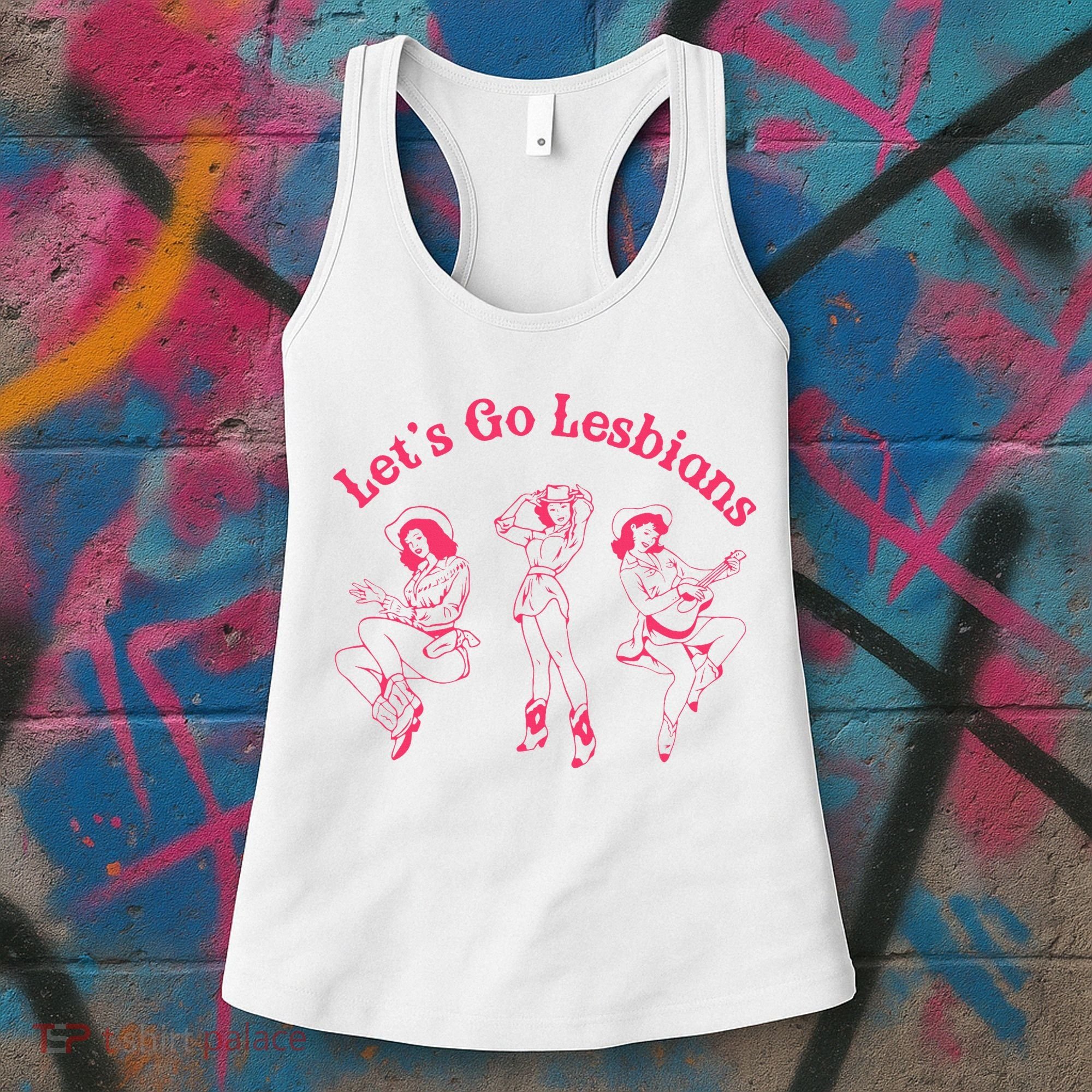 Lets Go Lesbians Western Cowgirls Lgbt Month Women's Tank Top