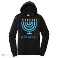 Let's Get Lit Menorah Jewish Funny Ugly Hanukkah Jew  Women's Hoodie thumb 0