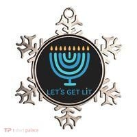 Let's Get Lit Menorah Jewish Funny Ugly Hanukkah Jew  Ornament thumb 0