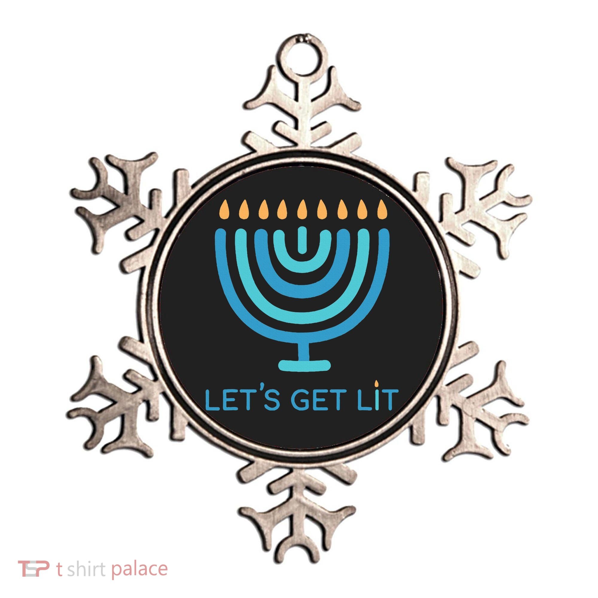 Let's Get Lit Menorah Jewish Funny Ugly Hanukkah Jew  Ornament