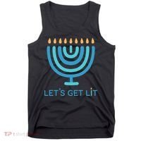 Let's Get Lit Menorah Jewish Funny Ugly Hanukkah Jew  Tank Top thumb 0
