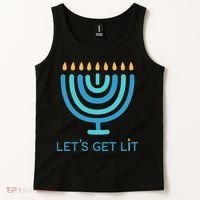 Let's Get Lit Menorah Jewish Funny Ugly Hanukkah Jew  Tank Top thumb 2