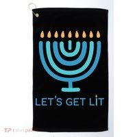 Let's Get Lit Menorah Jewish Funny Ugly Hanukkah Jew  Golf Towel thumb 0