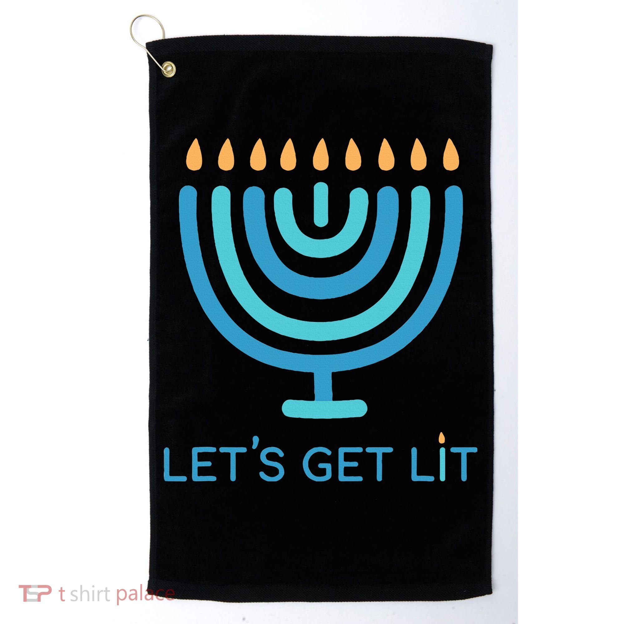 Let's Get Lit Menorah Jewish Funny Ugly Hanukkah Jew  Golf Towel
