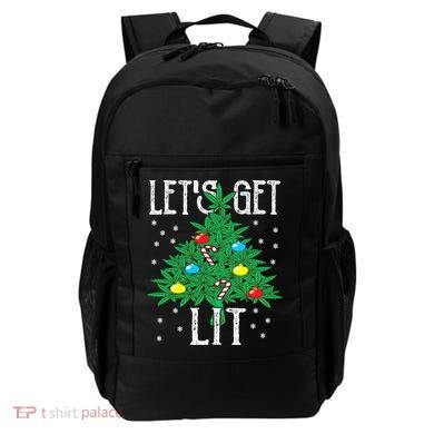 Let's Get Lit Weed X-mas Tree Gift Marijuana Christmas Backpack