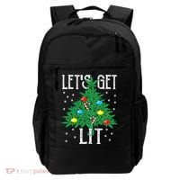 Let's Get Lit Weed X-mas Tree Gift Marijuana Christmas Backpack thumb 0