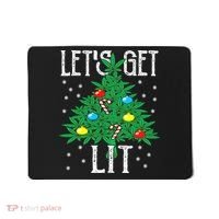 Let's Get Lit Weed X-mas Tree Gift Marijuana Christmas Mousepad thumb 0