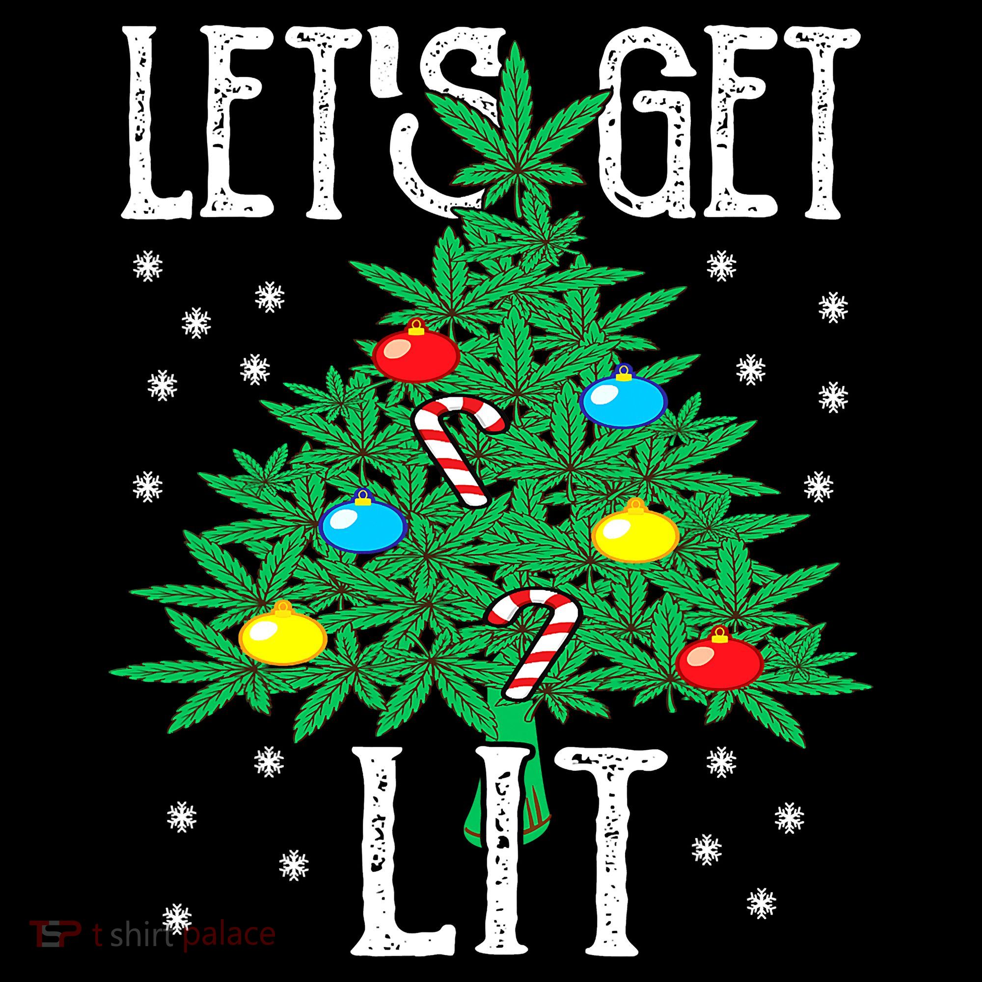 Let's Get Lit Weed X-mas Tree Gift Marijuana Christmas Visor