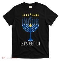 Lets Get Lit Happy Hanukkah Menorah Jewish T-Shirt thumb 0