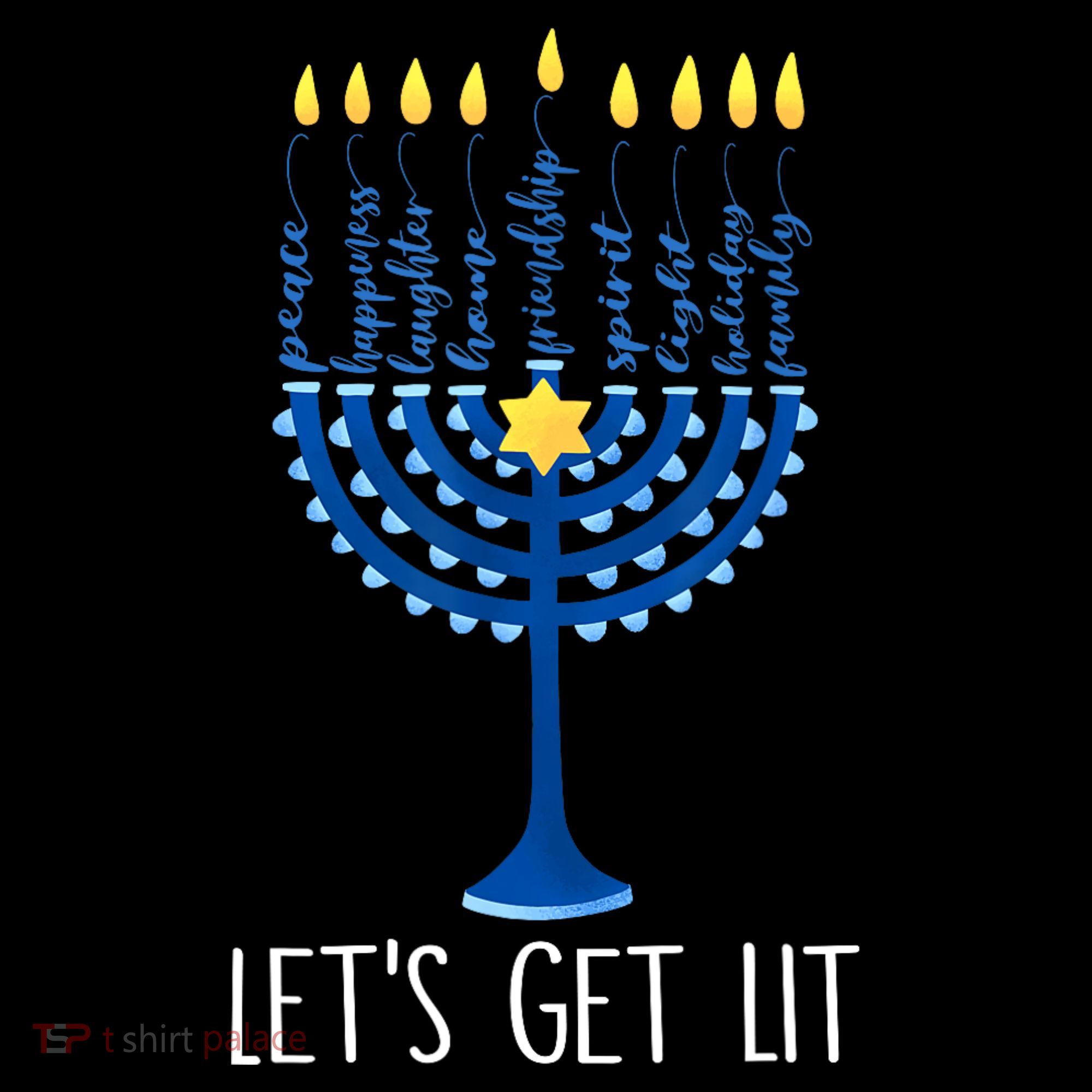 Lets Get Lit Happy Hanukkah Menorah Jewish Women's Hoodie