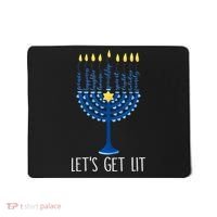 Lets Get Lit Happy Hanukkah Menorah Jewish Mousepad thumb 0