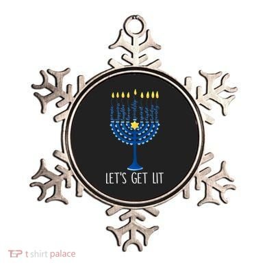 Lets Get Lit Happy Hanukkah Menorah Jewish Ornament
