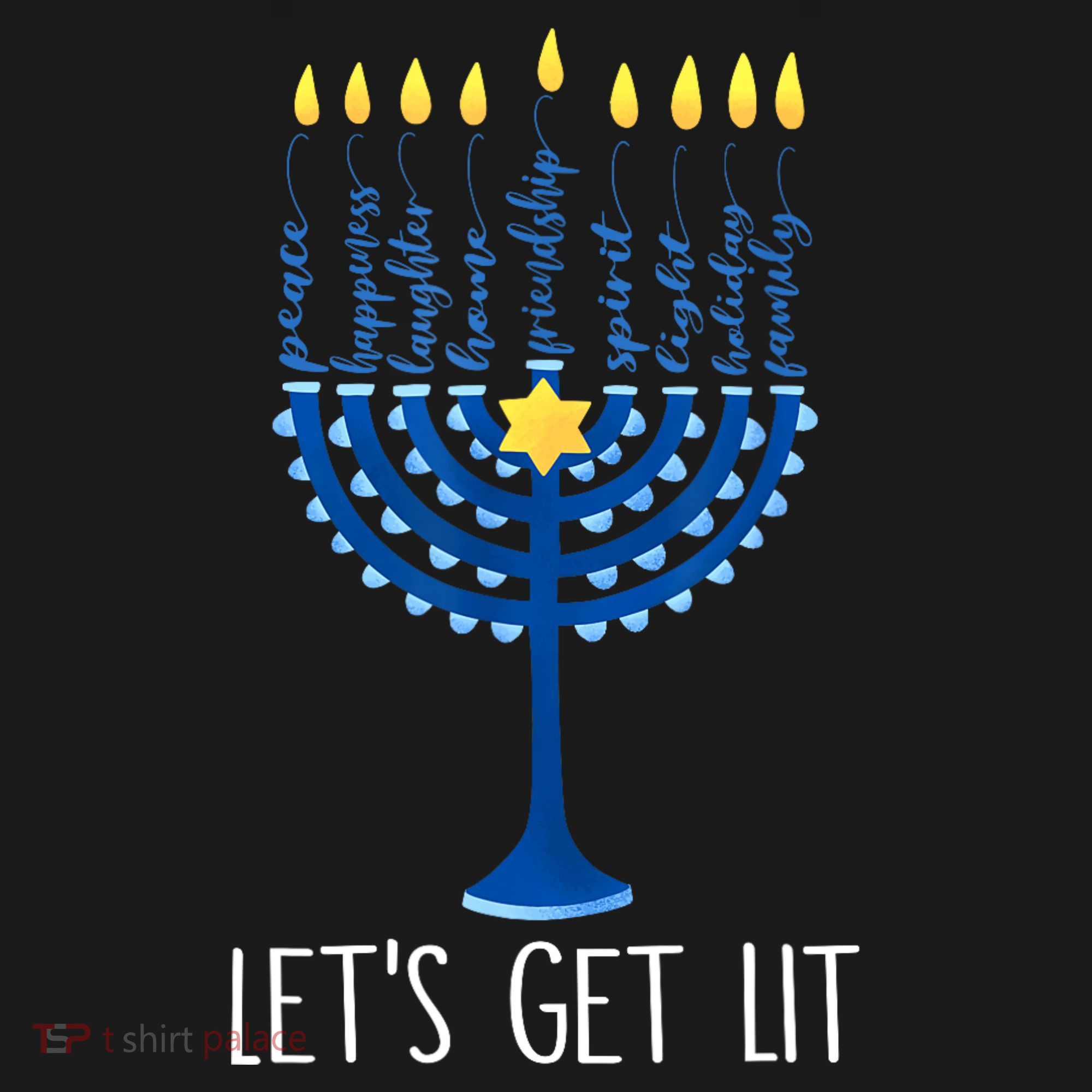 Lets Get Lit Happy Hanukkah Menorah Jewish Women's Tank Top