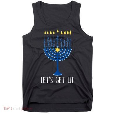 Lets Get Lit Happy Hanukkah Menorah Jewish Tank Top