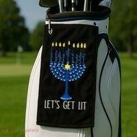 Lets Get Lit Happy Hanukkah Menorah Jewish Golf Towel thumb 2